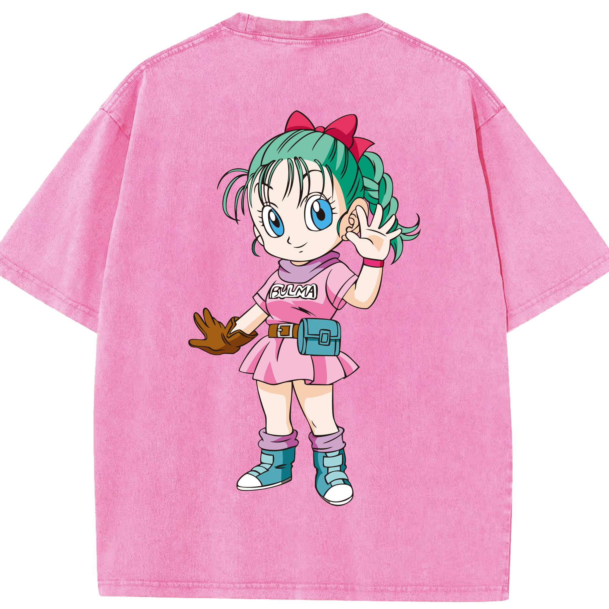 （画像用） ドラゴンボール ブルマ DRAGON BALL Bulma 綿100% ヴィンテージ風 半袖Tシャツ（背面プリント）